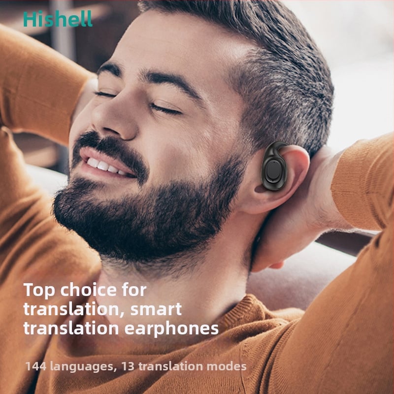 Căști de traducere cu conducție osoasă și Bluetooth – control prin atingere, rază de 10 m, traducere foto și voce, model X3