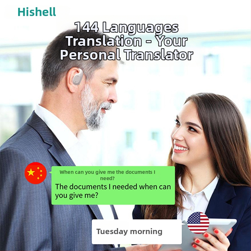 Căști de traducere cu conducție osoasă și Bluetooth – control prin atingere, rază de 10 m, traducere foto și voce, model X3