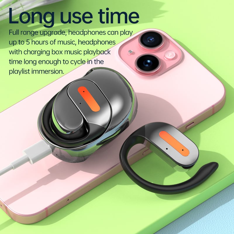 Fülhorgos Bluetooth fejhallgató, modell T09, 10 m hatótávolság, PC+ABS anyag, Bluetooth támogatás