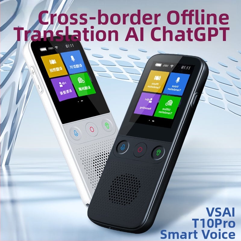 Translator offline T10pro – Android, Bluetooth, rază de 10 m, butoane fizice + ecran tactil