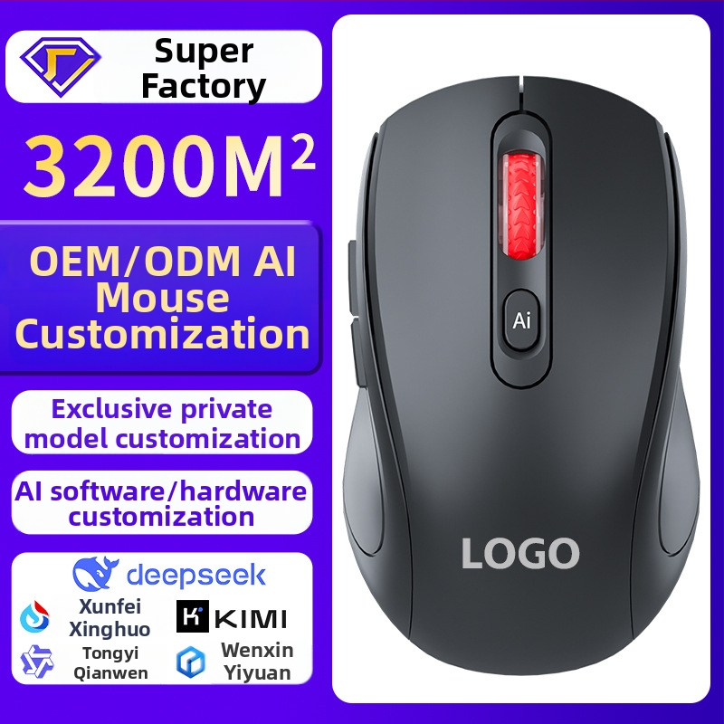 M3 mouse fără fir cu modul dual (2.4G + Bluetooth), AI chat și traducere cu un singur clic, 4000 DPI, 6 butoane, interfață USB, ergonomic