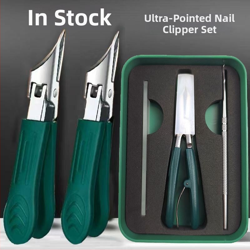 Σετ εργαλείων περιποίησης νυχιών, 3 τεμάχια: μυτεροί κοπτήρες νυχιών σε γωνία, λίμα νυχιών και κουταλάκι για τα αυτιά; ανοξείδωτο ατσάλι, αντι‑σπλάς σχεδίαση