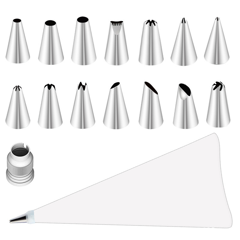 RD-98771 Set od 16 nastavaka za špricanje kremom, dekoriranje torti, materijal: pamuk