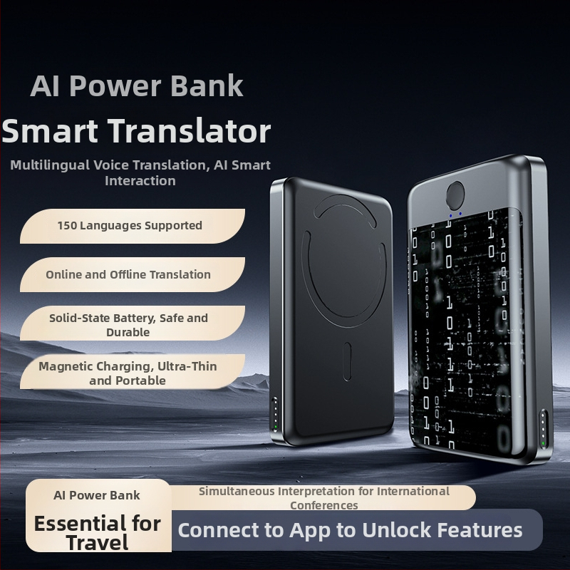 Power banka s polotuhou batériou a AI prekladačom, 5000mAh, PD 3.0, rýchle nabíjanie 20W, Model C3