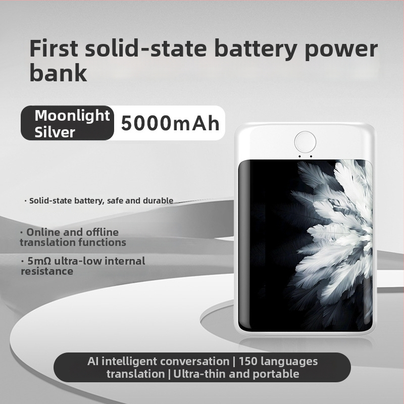Power banka s polotuhou batériou a AI prekladačom, 5000mAh, PD 3.0, rýchle nabíjanie 20W, Model C3