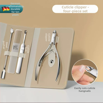 Set de unelte pentru manichiură cu tăietor pentru cuticule, instrument de împingere din oțel, pilă de unghii din sticlă nano, foarfecă pentru unghii și clește de unghii | Material: oțel inoxidabil | Model: B004 | Stil: Portabil | Brand: Yitianxia