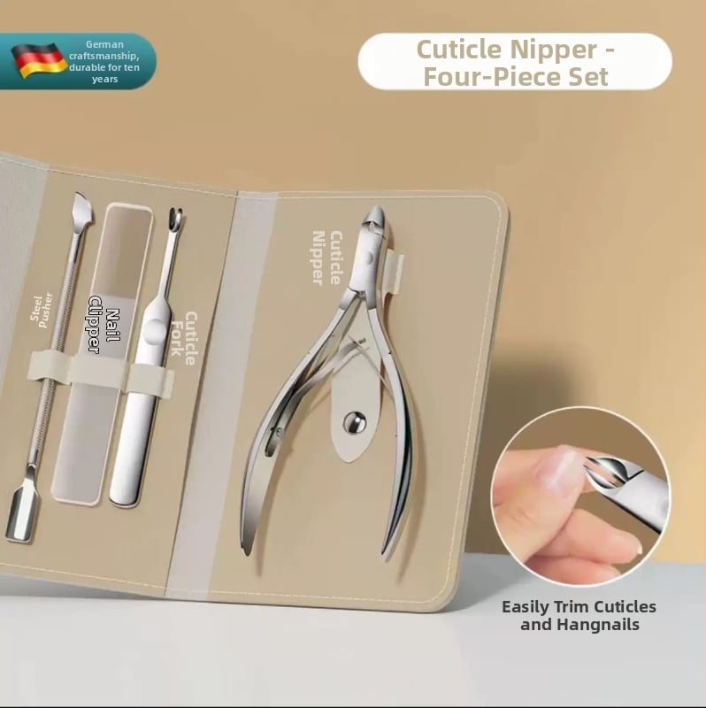 Set de unelte pentru manichiură cu tăietor pentru cuticule, instrument de împingere din oțel, pilă de unghii din sticlă nano, foarfecă pentru unghii și clește de unghii | Material: oțel inoxidabil | Model: B004 | Stil: Portabil | Brand: Yitianxia