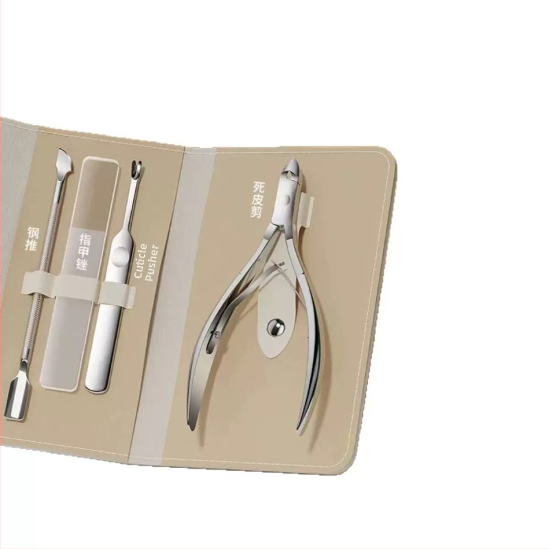 Set de unelte pentru manichiură cu tăietor pentru cuticule, instrument de împingere din oțel, pilă de unghii din sticlă nano, foarfecă pentru unghii și clește de unghii | Material: oțel inoxidabil | Model: B004 | Stil: Portabil | Brand: Yitianxia