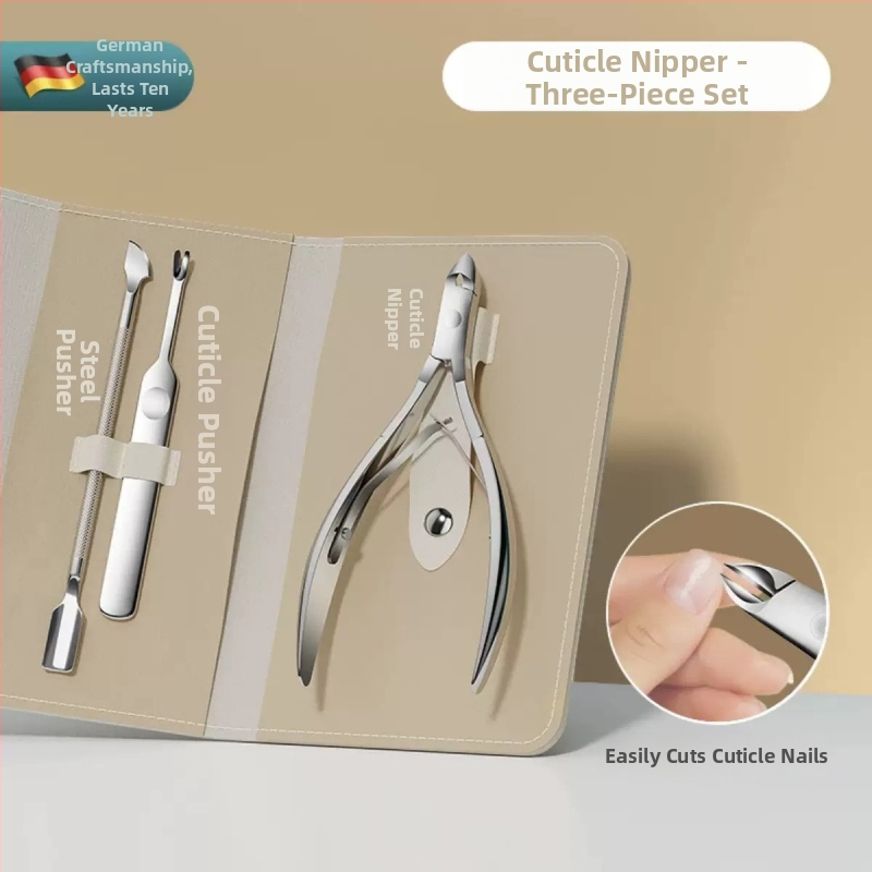 Set de unelte pentru manichiură cu tăietor pentru cuticule, instrument de împingere din oțel, pilă de unghii din sticlă nano, foarfecă pentru unghii și clește de unghii | Material: oțel inoxidabil | Model: B004 | Stil: Portabil | Brand: Yitianxia