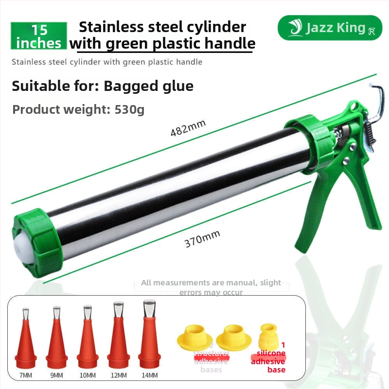 Pistol de lipit universal, cu dublă funcție, mecanism rotativ și oprire automată a lipei, corp din oțel inoxidabil, pentru lipiri de sticlă și adezivi structurali