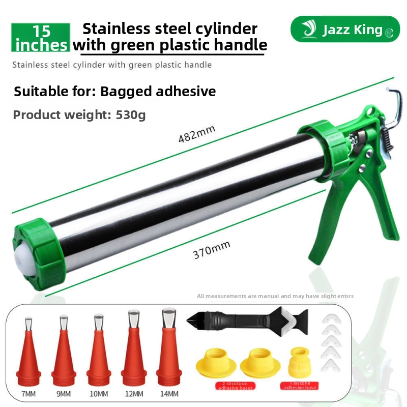 Pistol de lipit universal, cu dublă funcție, mecanism rotativ și oprire automată a lipei, corp din oțel inoxidabil, pentru lipiri de sticlă și adezivi structurali