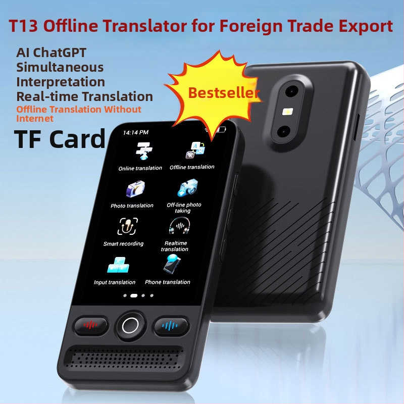 Traducător vocal AI cu traducere simultană multilingvă și traducere offline a fotografiilor — dispozitiv compact, cameră 5 MP, Type-C, 5V 2A, 125 g, ABS
