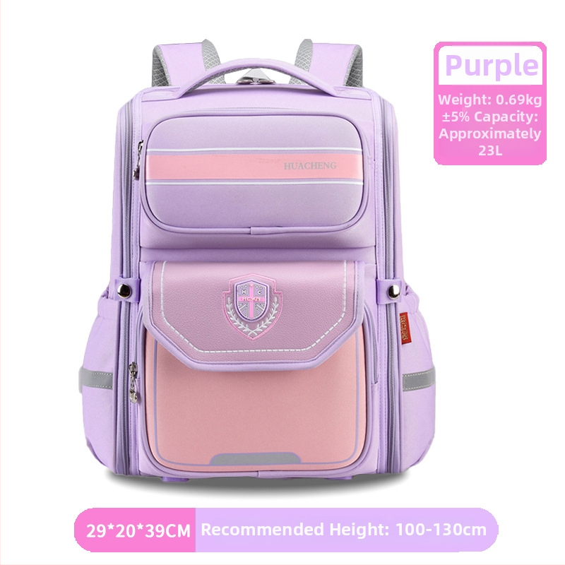 Rucsac pentru elevi, stil britanic, clasele 1-6, reducere de greutate, protecție a coloanei, pliabil, bretele cu pernă de aer, material Oxford