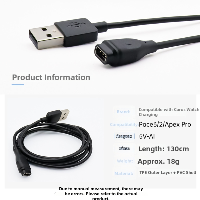 Cabl USB de încărcare pentru COROS Pace3 cu adaptor PACE2, HS-Y029, compatibil cu încărcătoare APEX Pro și Vertix