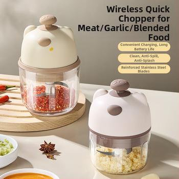 Presă electrică de usturoi și tocat usturoi – aparat de bucătărie multifuncțional, 220W, 3.7-4.2V, materiale PP/ABS/Silicon/Sticlă/Oțel inoxidabil