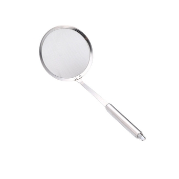 Lingură-filtru din oțel inoxidabil cu plasă fină pentru lapte de soia, suc și făină; antialunecare, antiarși