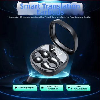 YIFANG JR01 căști de traducere AI, clip-on pentru urechi, traducere în timp real, rază 10 m, Bluetooth 5.0, stereo, autonomie 4–8 ore