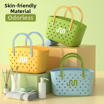 Κάδος αποθήκευσης μπάνιου – πλαστικός, φορητός, ορθογώνιος κάδος αποστράγγισης, για καλλυντικά και αλλαγή ρούχων, στυλ καρτούν γλυκό