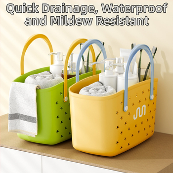 Κάδος αποθήκευσης μπάνιου – πλαστικός, φορητός, ορθογώνιος κάδος αποστράγγισης, για καλλυντικά και αλλαγή ρούχων, στυλ καρτούν γλυκό