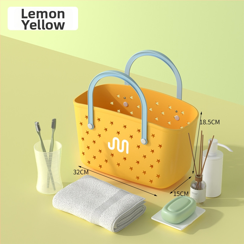 Κάδος αποθήκευσης μπάνιου – πλαστικός, φορητός, ορθογώνιος κάδος αποστράγγισης, για καλλυντικά και αλλαγή ρούχων, στυλ καρτούν γλυκό