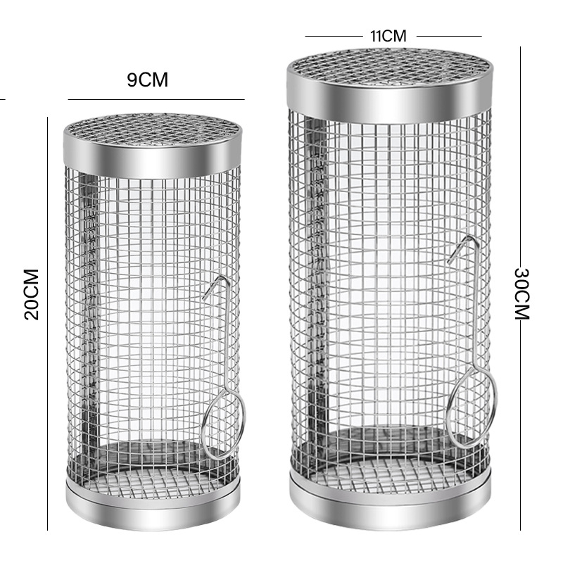 Κύκλικό κλουβί μπάρμπεκιου από ανοξείδωτο χάλυβα, φορητή σχάρα κάμπινγκ, ανθεκτικό στη σκουριά και εύκολο στον καθαρισμό