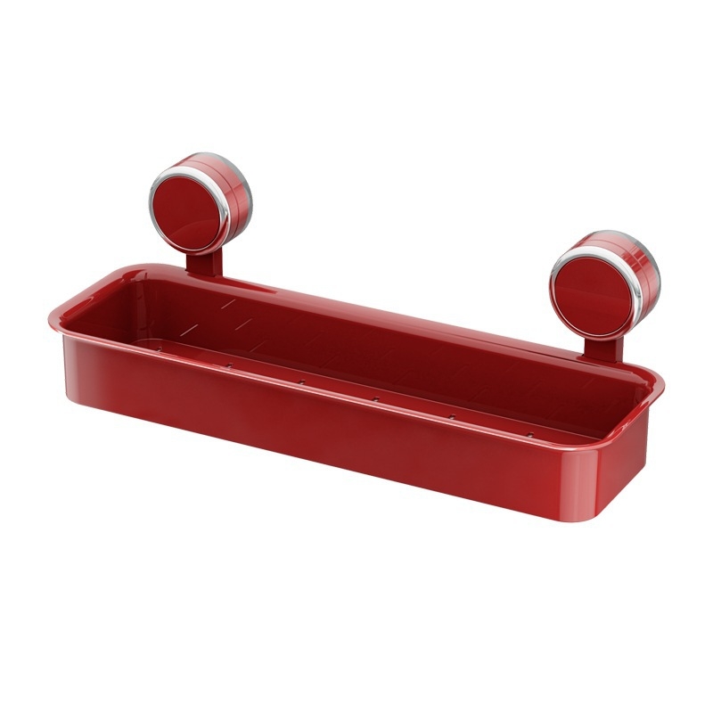 imega Raft de baie montat pe perete cu ventuză – 1 etaj, finisaj lustruit, capacitate de încărcare 1-5 kg