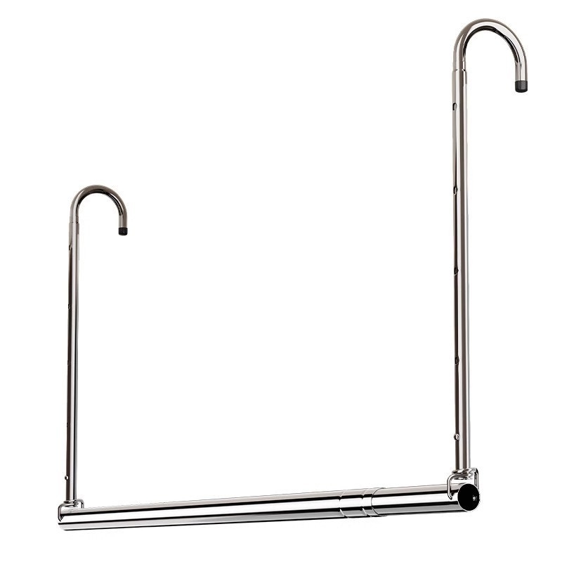 Bară de uscat haine din oțel inoxidabil pentru balcon, montaj superior, telescopic, fără găuri