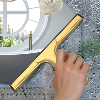 Ανοξείδωτη σκούπα καθαρισμού τζαμιών με γάντζο, μονής όψης, χειροκίνητο εργαλείο καθαρισμού οικιακής χρήσης