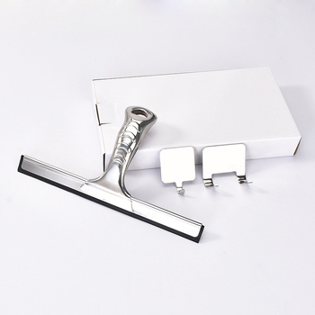 Ανοξείδωτη σκούπα καθαρισμού τζαμιών με γάντζο, μονής όψης, χειροκίνητο εργαλείο καθαρισμού οικιακής χρήσης