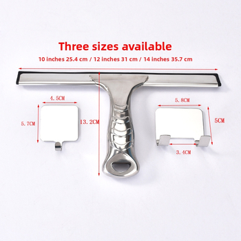 Ανοξείδωτη σκούπα καθαρισμού τζαμιών με γάντζο, μονής όψης, χειροκίνητο εργαλείο καθαρισμού οικιακής χρήσης