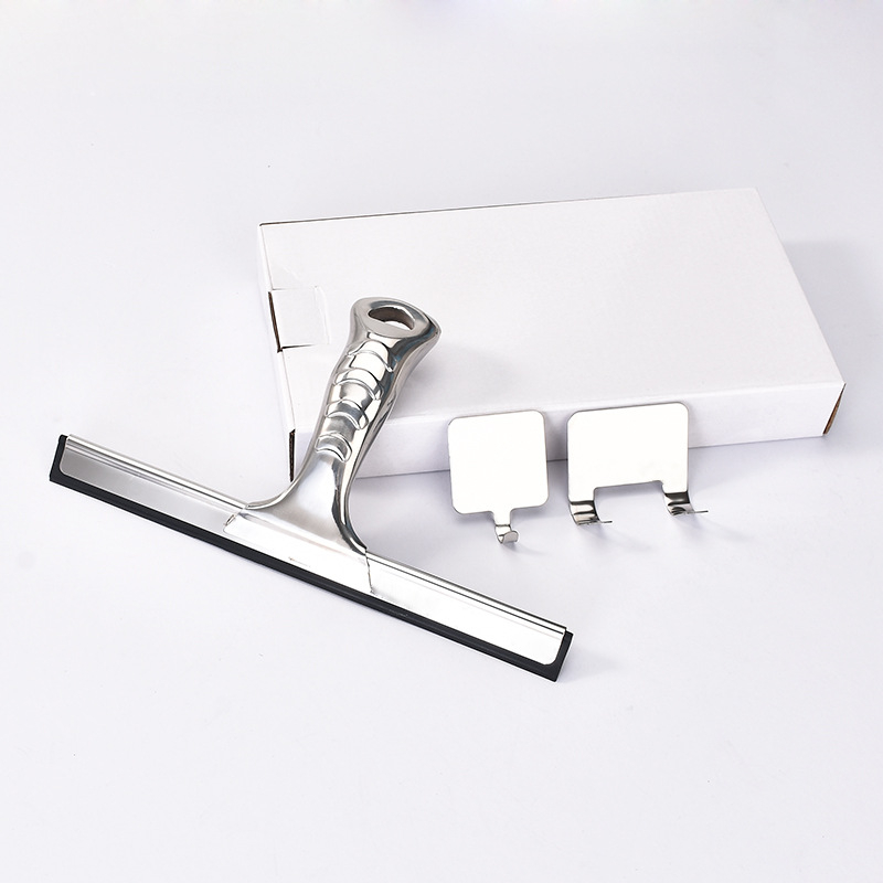 Ανοξείδωτη σκούπα καθαρισμού τζαμιών με γάντζο, μονής όψης, χειροκίνητο εργαλείο καθαρισμού οικιακής χρήσης