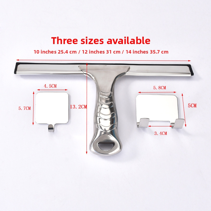 Ανοξείδωτη σκούπα καθαρισμού τζαμιών με γάντζο, μονής όψης, χειροκίνητο εργαλείο καθαρισμού οικιακής χρήσης