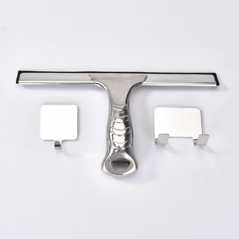 Ανοξείδωτη σκούπα καθαρισμού τζαμιών με γάντζο, μονής όψης, χειροκίνητο εργαλείο καθαρισμού οικιακής χρήσης