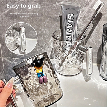 Suport pentru periuțe de dinți și cupă pentru apă de gură, din plastic, pentru uz casnic