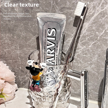 Suport pentru periuțe de dinți și cupă pentru apă de gură, din plastic, pentru uz casnic