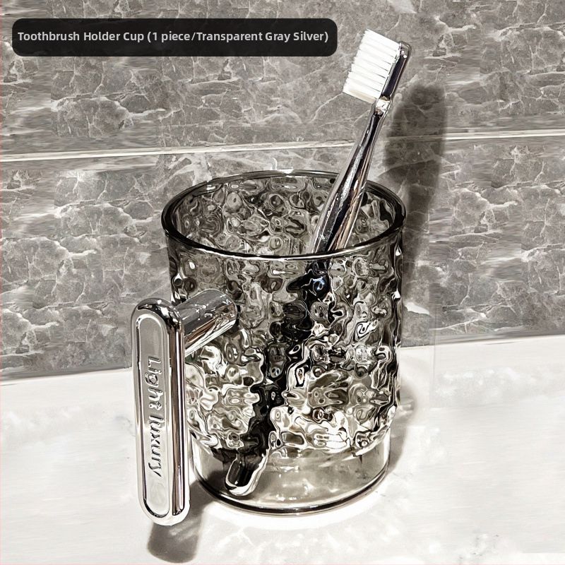 Suport pentru periuțe de dinți și cupă pentru apă de gură, din plastic, pentru uz casnic