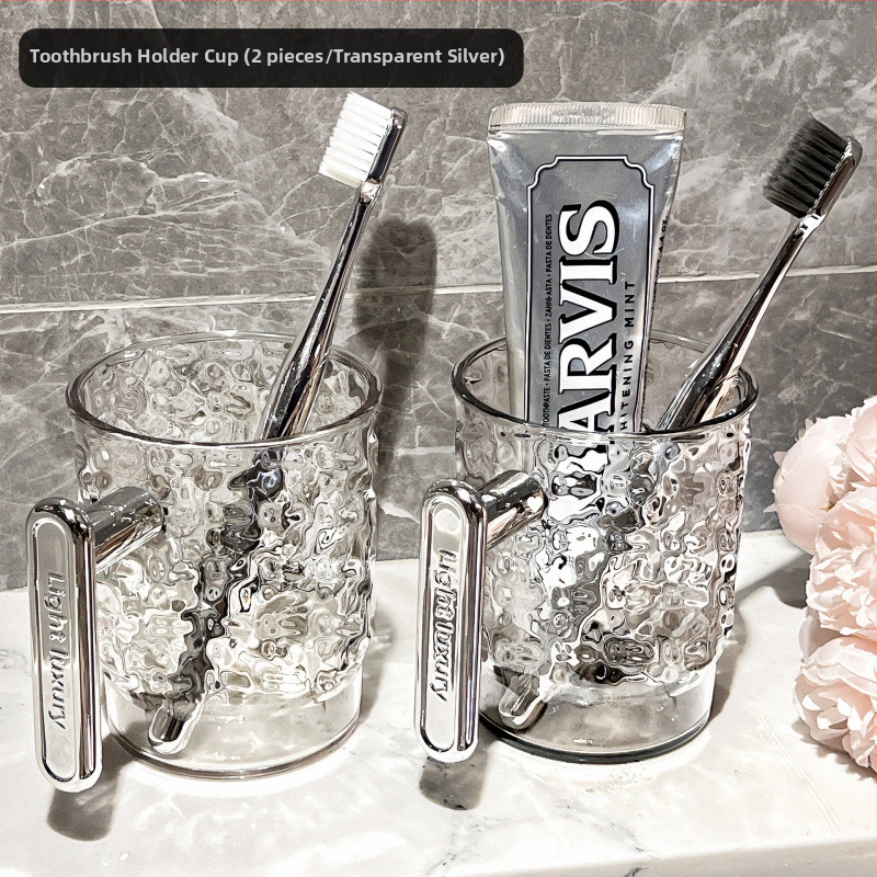 Suport pentru periuțe de dinți și cupă pentru apă de gură, din plastic, pentru uz casnic