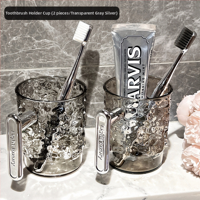 Suport pentru periuțe de dinți și cupă pentru apă de gură, din plastic, pentru uz casnic