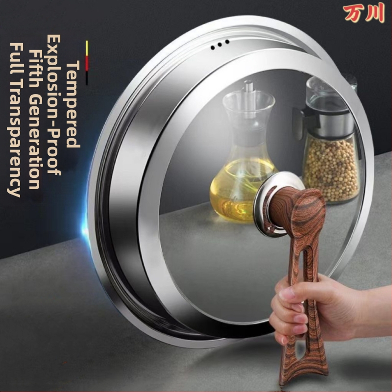 Capac de oală din oțel inoxidabil cu capac de sticlă transparent, model gl03, greutate 2–5 kg, marcă Wanchuan