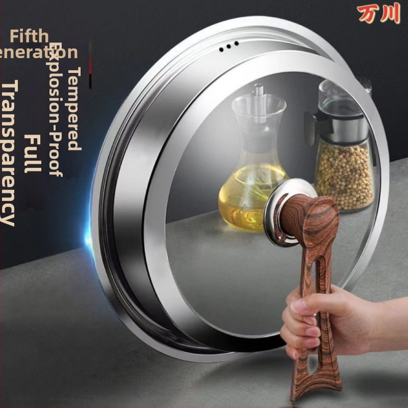 Capac de oală din oțel inoxidabil cu capac de sticlă transparent, model gl03, greutate 2–5 kg, marcă Wanchuan