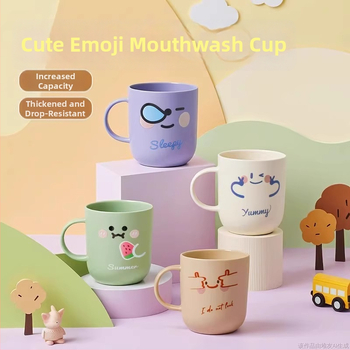 Pahar de clătire pentru copii, design îngroșat cu personaje desenate, set familial, material PP, fără personalizare