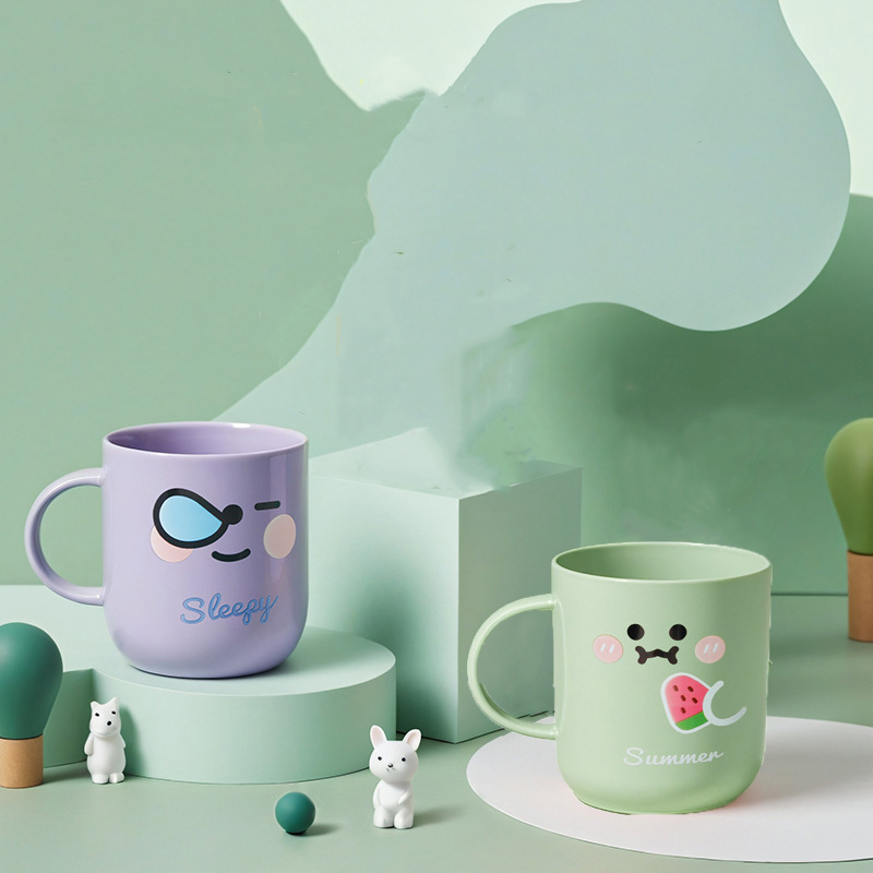 Pahar de clătire pentru copii, design îngroșat cu personaje desenate, set familial, material PP, fără personalizare