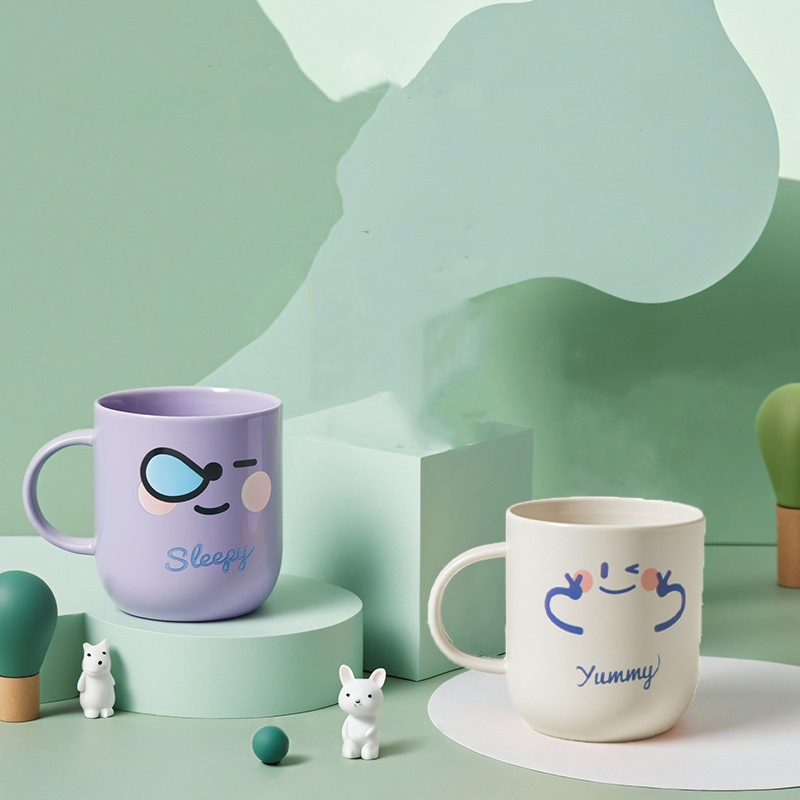 Pahar de clătire pentru copii, design îngroșat cu personaje desenate, set familial, material PP, fără personalizare