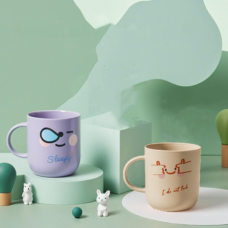 Pahar de clătire pentru copii, design îngroșat cu personaje desenate, set familial, material PP, fără personalizare