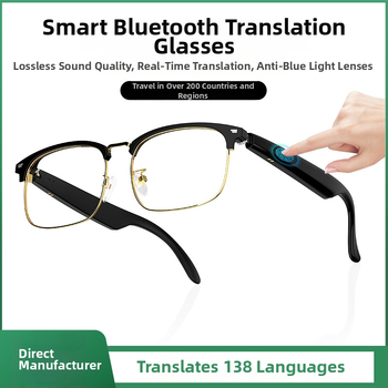 Ochelari de traducere VORMOR — fără fir, control prin atingere, căști Bluetooth cu traducere vocală în timp real până la 10 m, fără cameră