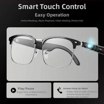 Ochelari de traducere VORMOR — fără fir, control prin atingere, căști Bluetooth cu traducere vocală în timp real până la 10 m, fără cameră