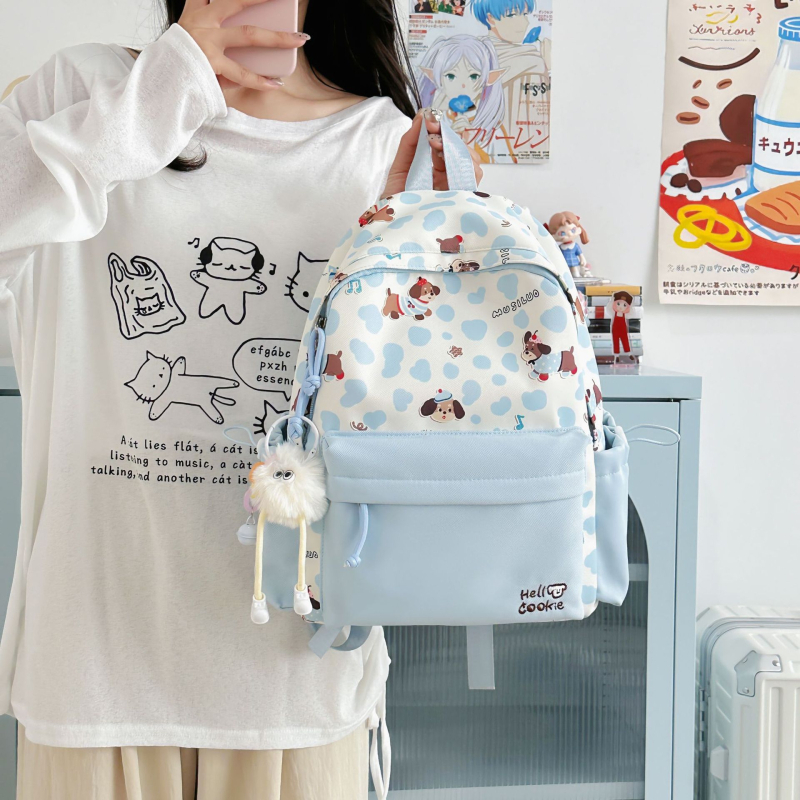 Unisex školski ruksak s karikaturnim dizajnom, kampus stil, Oxford tkanina, podstava poliester, proljeće 2025