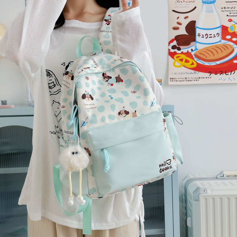 Unisex školski ruksak s karikaturnim dizajnom, kampus stil, Oxford tkanina, podstava poliester, proljeće 2025