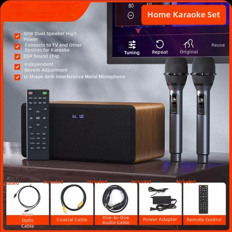 Sistem karaoke all-in-one pentru casă, cu conectare la TV, amplificare, fără afișaj, fără wireless