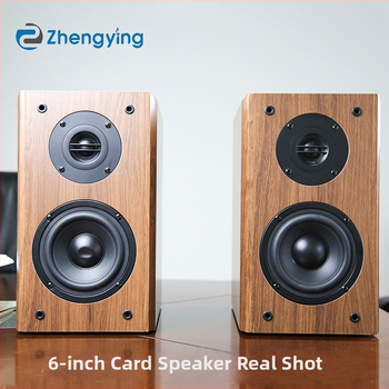 Boxă desktop HiFi cu tweeter din mătase, 2.1 canale, cabinet din lemn, 4 difuzoare cu horn, sunet 3D Surround/Dolby Digital/Virtual Surround